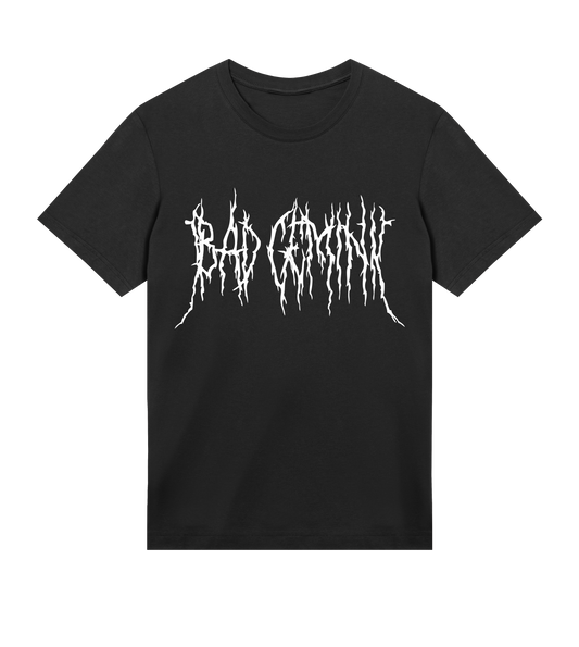 bad gemini black metal large logo tee
