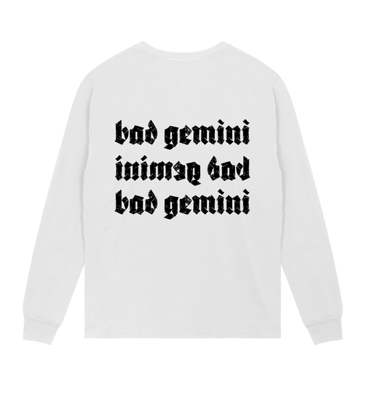 bad gemini backwards again long sleeve tee